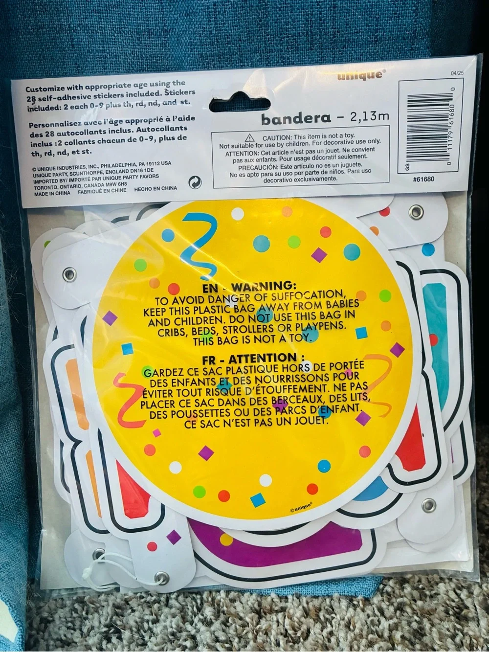 Unique Customizable 'Happy Birthday' Banner in Multi-Color